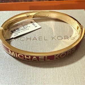 Michael Kors Gold and Red Bangle Watch